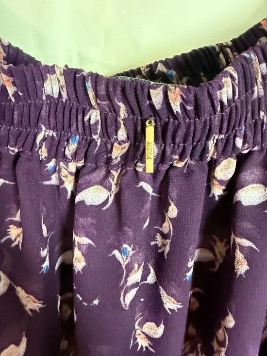 MISA Los Angeles Silk Feel Floral Peasant Blouse Off Shoulder XS - Picture 10 of 10